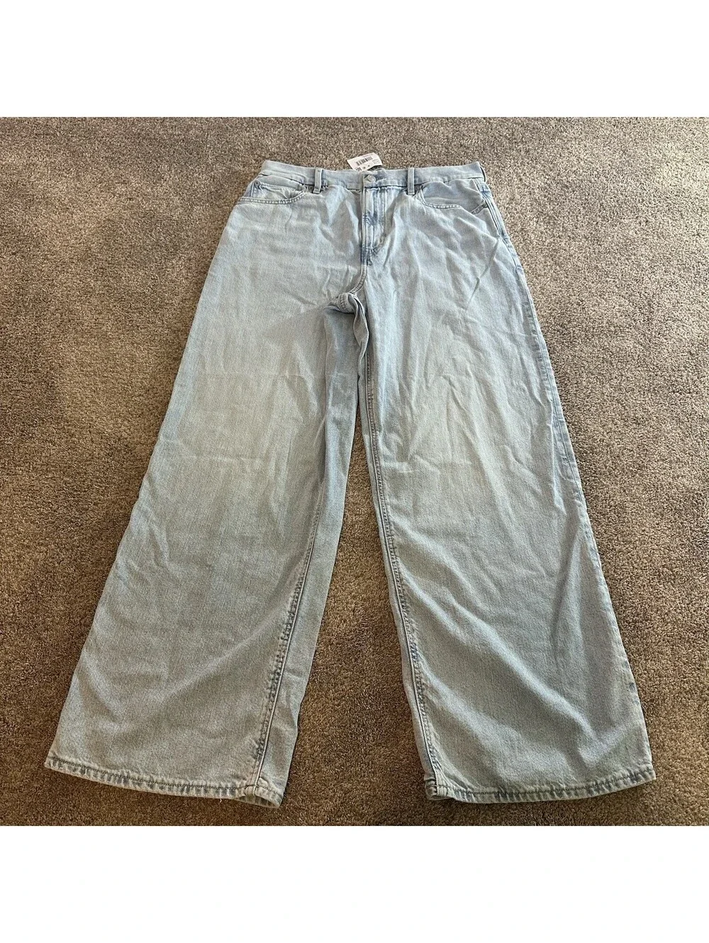 NEW American Eagle Jean Women 14 32W Regular Super High Rise Baggy Straight NWT